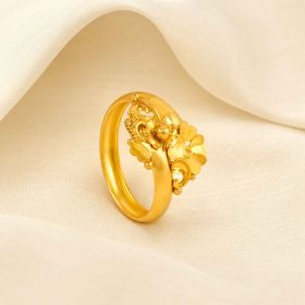 Statement Floral Design Gold Ring