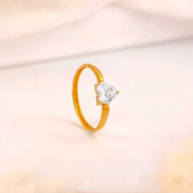 Classic Heart Design Gold Ring