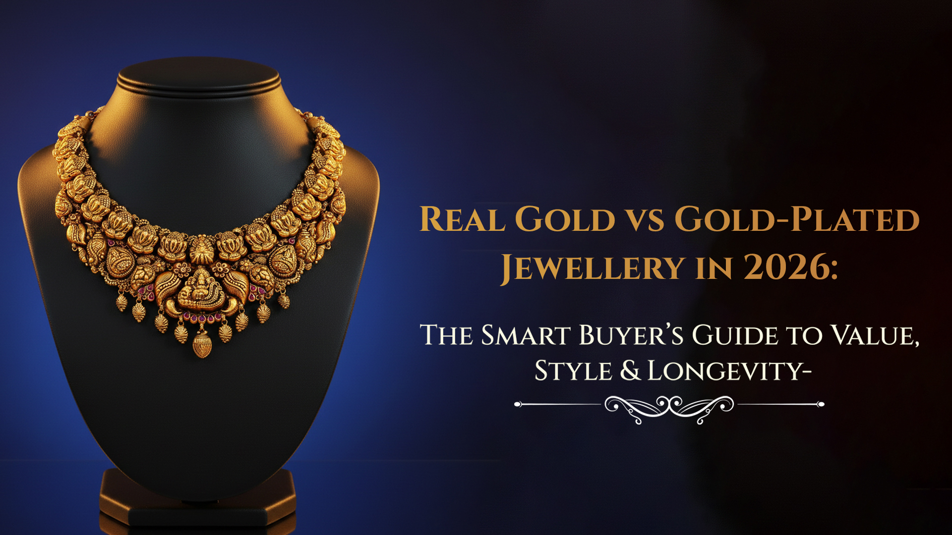 Real gold vs gold-plated jewellery comparison showing durability, style, and value for smart buyers in 2026
